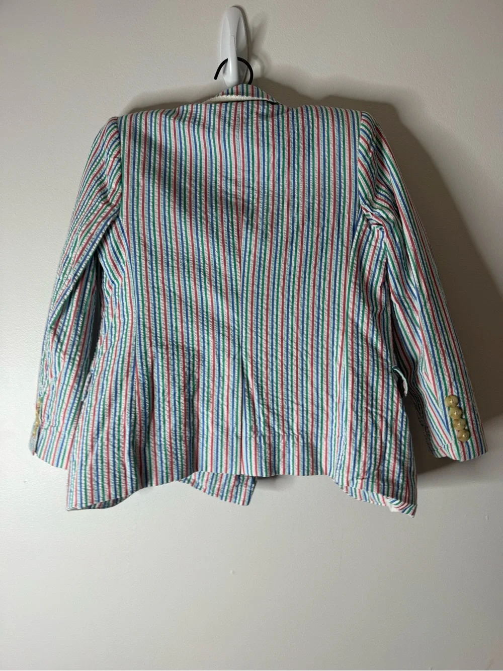 Crewcuts by J.Crew Ludlow suit short in rainbow seersucker jacket and shorts 8